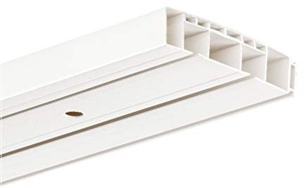 HUGG - Vorhang-Schiene (VS.380.2) 1-/ 2-/ 3- läufig, Decken-Montage, 2-Lauf - Länge: 220 cm