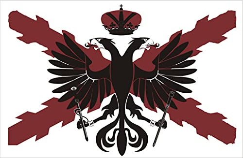 BANDERA DE LOS TERCIOS DE INFANTERIA AGUILA BICEFALA. S XVI IMPERIO ESPAÑOL. CALIDAD RASO PREMIUM. TAMAÑO GRANDE 150X90