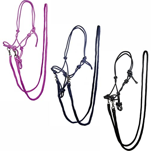 HKM Knotenhalfter mit Zügel Pferdehalfter Dunkelblau Pony