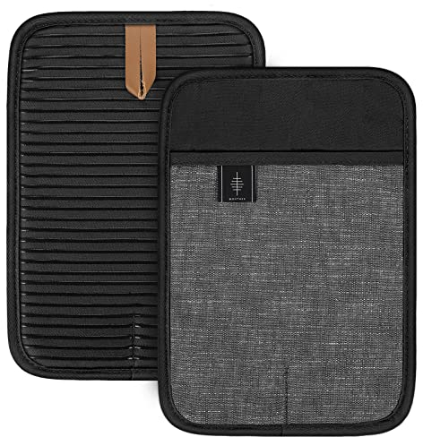 BONTHEE Topflappen Baumwolle Topfuntersetzer Groß Anti-rutsch Topflappen zum Kochen Backen Küchenzubehör - 2er Set - Schwarz