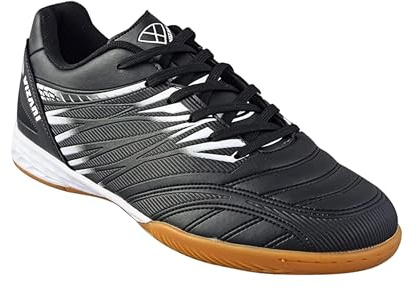 Vizari Herren-Fußballschuhe Valencia in Hallen- und Futsal-Schuhe für Innen- und Flache Oberflächen, Schwarz/Weiß, 44 EU