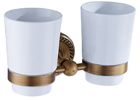 Portabicchieri da bagno in ottone antico Portabicchieri portabicchieri in ceramica Set portaspazzolini Ciondolo da bagno