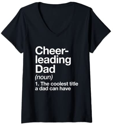 Damen Cheerleading Dad Definition Lustiger Sport T-Shirt mit V-Ausschnitt