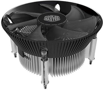 Cooler Master i70 Low-Profile CPU Air Cooler, 120 PWM Fan Anodized Black Aluminum Fins, Copper Insert Base, 70mm Tall, 95W TDP CPU Support for Intel LGA 1851|1700 Brackets