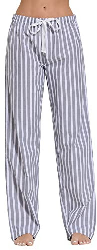 CYZ Women's 100% Cotton Woven Poplin Sleep Pajama Pants,F22034,X-Large