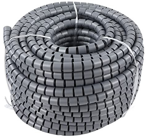 Guaina Metallica, Guaina per Cavo a Spirale in PE Resistente Alla Temperatura Ampia Applicazione per Linee Elettriche (Diametro 22mm 50m)