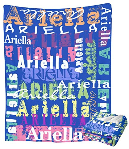 Mraxovid Personalisierte Decke mit Namen für Baby Erwachsene Personalisierte Namen Überwurf Decke Personalisierte Geschenke Namensdecke für Weihnachten Geburtstag Valentinstag