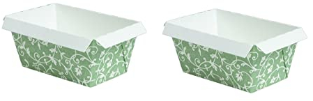Demmler Mini-Backform Classico - 2er Set à 10 Stück - Farbe Jade - Maße: 7 x 4 x 4 cm - insgesamt 20 Einweg-Backformen aus ofenfestem Karton - lebensmittelecht & fettdicht - Made in Germany