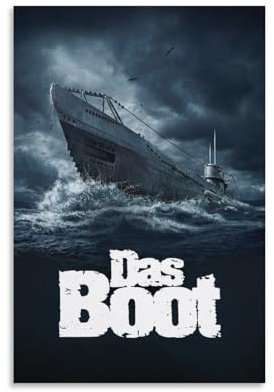 LIANGSHUANG 1980er Krieg Drama Films Das Boot Poster Wandkunst Poster Scroll Leinwand Gemälde Bild Wohnzimmer Dekor Zuhause 30 x 45 cm