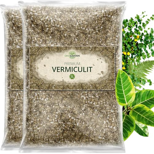 ORAGARDEN Vermiculite für Pflanzen und Garten – 6L Substrat für Zimmerpflanzen, Hydrokultur, Pilzzucht – Bodenverbesserer & Feuchtigkeitsspeicher
