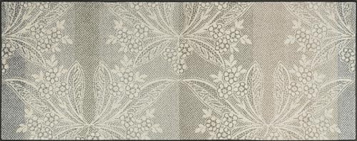 wash+dry Fußmatte, Floral Lace 75x190cm, innen, waschbar, grau