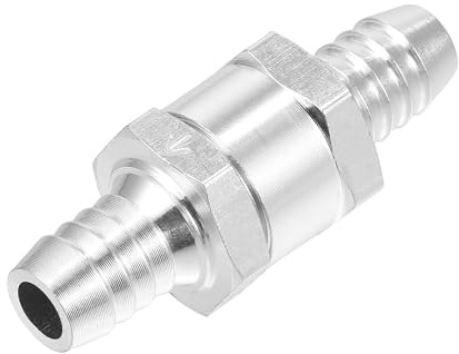 Hihaha Kraftstoffrückschlagventil 1 Stk Alu Für Kraftstoffsysteme | Silberton, 12mm OD, Für Kraftstoffsysteme, Rückflussverhinderer, Korrosionsbeständig
