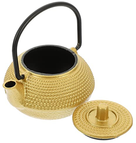 FUNOMOCYA Small Cast Iron Teapot Kettle Mini Iron Tea Kettle Decoration Ornament Suitable for Home Tea Brewing and Display