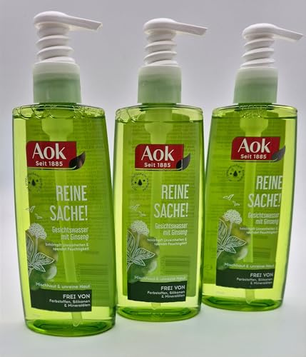 “Aok Gesichtswasser mit Ginseng-Extrakt - 3er Set für klare Haut und verfeinerte Poren