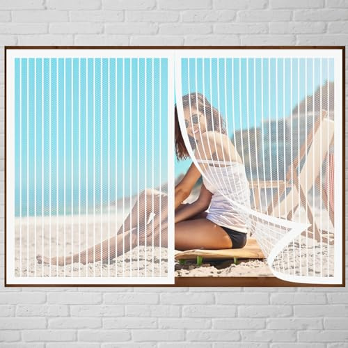 Magneti Rete Anti Zanzare Zanzariera 130 x 200 cm Anti Zanzare Calamite Tenda Senza Foratura Tenda Zanzariera Magnetica Zanzariera Magnetica per Finestre, Bianco