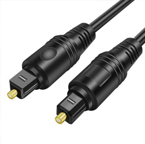 H.May Câble audio optique toslink, câble audio optique numérique spdif, câble mural TV amplificateur Audio TV 5.1 for PS4 / Xbox, décodeur, lecteur Blu - Ray, projecteur,audio, décodeur, etc. (5 M)