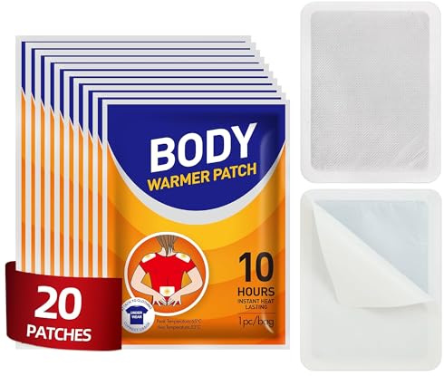 Body Warmers Heat Patches, Adhesive Heating Patches Disposable, Portable Instant Hot Packs Lasting up to 10 Hours, Travel Size Heat Pads on Cruise- 20 Packs
