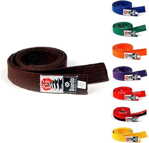 Daedo Taekwondo Color Belt for Adults and Kids, 280 cm/110 Length - Perfect for Martial Arts, Karate, and Taekwondo Training - Brown