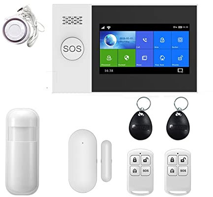 OUTFYT de Alarma de Seguridad for el hogar inalámbrico gsm Detector de Humo Alarma antirrobo con Sensor de Movimiento for Tuya SmartLife App Alarma de hogar,FáCil ConfiguracióN Y Uso(A)