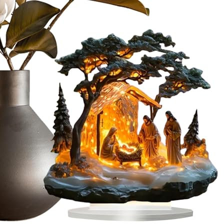 Acryl Krippe, Weihnachten Basteln Acryl Dekorationen Krippenfigur, Krippenfiguren , Klassische Tischkrippe für Nachttisch