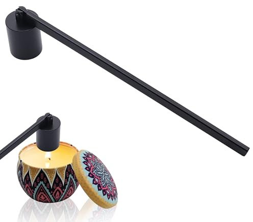 Gaaines Candle Snuffer, Candle Snuffers for All Candles,Black | Flame Safely Candle Extinguisher, Putting Out Extinguish Candle Wicks, Stainless Steel Flamer Long Handle Put Out Fire Wick