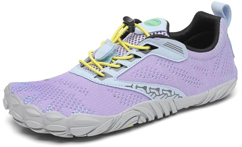 SAGUARO Barefoot skor herr dam barfotaskor - minimalistiska gymskor - andningsbara klippskor - bred tå och noll droppsula rökig svart, 35–48 EU, Lavendel blek, 39 EU