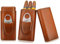 Estuche para Puros, Humidor de Puros Caja de 3 Tubos, Humidor Puros Forrado en Madera de Cedro con Cortador de Cigarros de Acero Inoxidable, Estuche de Cuero Portátil, Humidores de Cuero (Brown)