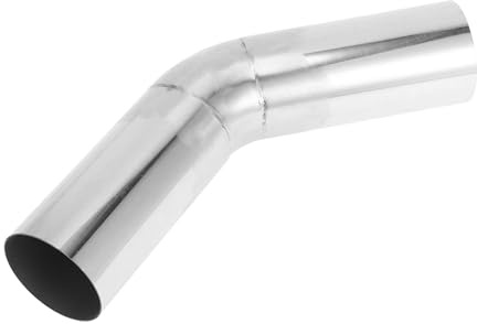 Motoforti Tubo De Escape De Mandril De 45 Grados Para Coche Personalizado Diy Tubo Modificado Tubo De Tubería 64mm / 2.5 Od 150mm / 5.91 Longitud Acero Inoxidable T316 Tono Plateado