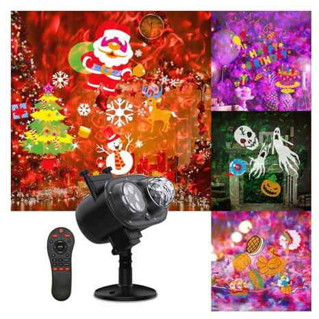 Luci del proiettore Il proiettore di Natale Halloween illumina l'esterno 3D Oc-ean Wave e il proiettore impermeabile a 16 motivi for Halloween in interni(Ripple_Plug)