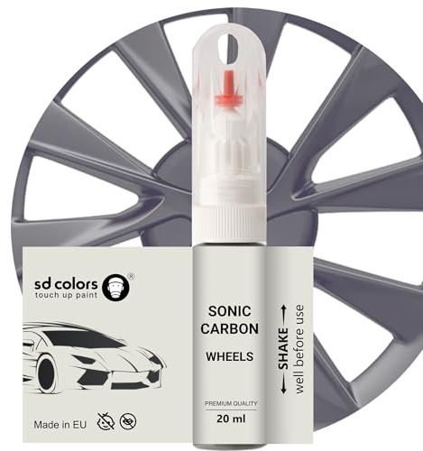 SD COLORS Touch Up Paint für Räder Sonic Carbon Kompatibel mit Tesla Model S, X, 3, Y - Slipstream, Turbine, Aero, Sport, Gemini, Induction (22”, 21”, 20”, 19”, 18”)