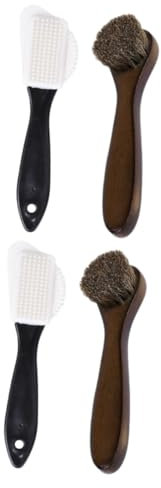 GALPADA 4pcs Shoe Brush Shoe Cleaning Boot Polish Scrubber Tool Polishing Brushes Kit Bristle for Suede