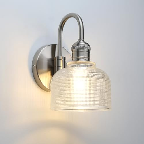 Yosoan Vintage Glass Sconce Wall Light Fitting, Industrial Wall Lights | E27 Base, Bedroom Loft Bar Kitchen Living room Doorway