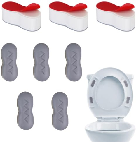 Lot de 8 pare-chocs universels pour abattant de toilette avec adhésif, entretoises universelles en caoutchouc (Arc)