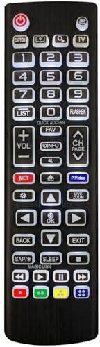 Replacement Backlit Remote Control for LG Smart TV, for LG LCD LED HD UHD OLED QNED NanoCell 4K 8K Series TVs (All Buttons Lighting Up)