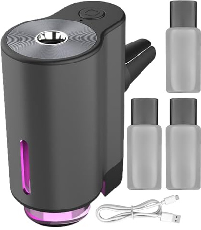 Ambientador Para Coche - Clip Para Difusor De Aceite Con Perfume Natural, Clip De Ventilación Ajustable Con Atomizador Ultrasónico | Ambientador Inteligente Para Interior De Coche Con Difusor De