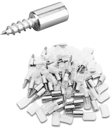 Soporte para estantes, 50 unidades, soporte para estantes, soporte para estante de cristal, con protección de goma para muebles, armarios, estanterías, soportes de suelo