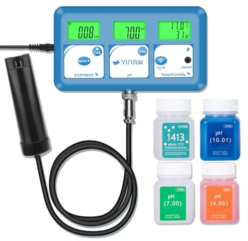 pH EC PPM Monitor für Hydrokultur System Wasser, Kontinuierliche Überwachung von TDS, Leitfähigkeit und Temperatur von Nährstofftanks in vertikalen Farmen, DWC- und Aeroponische Gärten für Anbauer