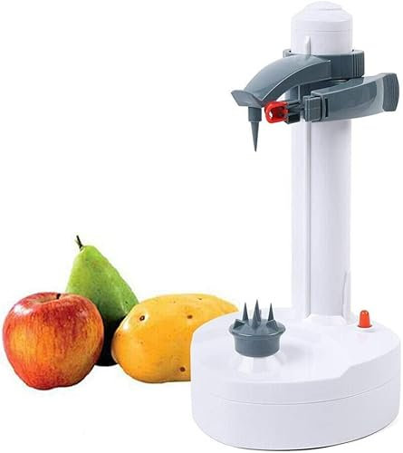 Pelador eléctrico de patatas – Máquina peladora giratoria automática con 3 cuchillas para frutas y verduras – Herramienta eficiente de pelar cocina egetables – Herramienta de pelado de cocina