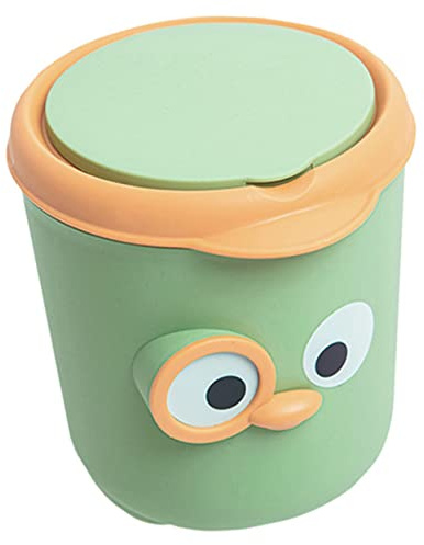 Holibanna Organisateur de Corbeille de Bureau en Pp avec Couvercle, Poubelle à Papier Élégante et Pratique, Design Mignon Léger Vert pour Bureau ou Maison