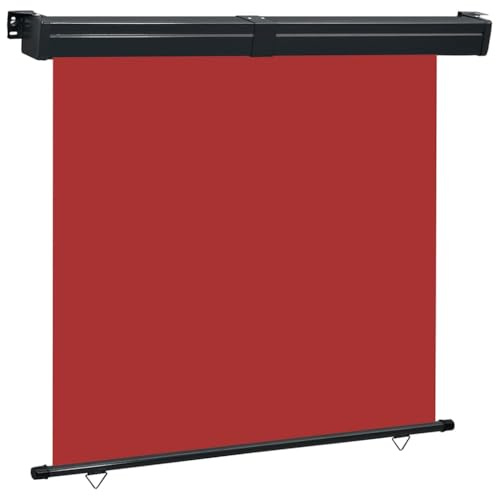 Tenda da Sole Laterale a Rullo, Rosso 175x250 cm, Tessuto Poliestere UV e Struttura Alluminio, Frangivista Balcone e Separe da Esterno, per Giardino e Terrazzo