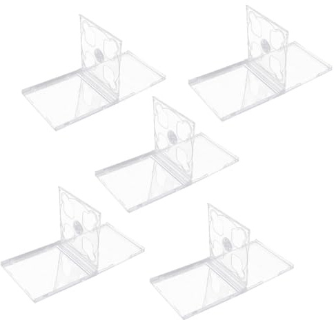 DIYEAH 5 pezzi Custodie CD Doppio Vassoio Trasparente Standard Custodie Jewel Case Resistenti per Compact Disc e Dvd con Slot per Copertina per Archiviazione e Trasporto Sicuro