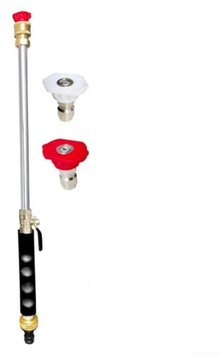 Gdfnmogo Hochdruckreiniger-Stab mit 2 Düsen, robuster Messing- und Edelstahl-Hochdruckreiniger-Aufsatz für Gartenschlauchreinigung (2 Düsen, schwarz)