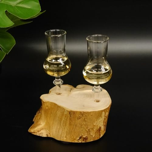 GTK - Geweihe & Trophäen KRUMHOLZ 27.60.1.89 Lot de 2 petits verres avec pied sur racine