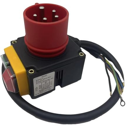 Wisyurt KOA7 Interruptor de dispositivo Interruptor de máquina 380/400 V 3 fases con cable e inversor de fase compatible con divisor de madera