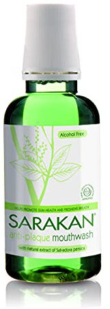 Sarakan Anti-Plaque Mouthwash (300 ml) | Formulated to Reduce Plaque and Tartar | Alcohol Free | Fluoride Free | Vegan (Pack of 1)