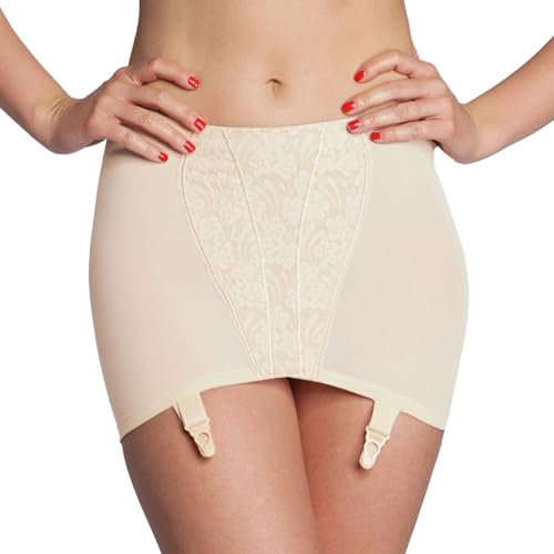 Miss Perfect Dessous Body Trim Hüfthalter Damen Shapewear stark formend Strumpgürtel Strumpfhalter Miedergürtel Strapsgürtel Hüftgürtel Powernet in Hautfarben Größe 80 (42)