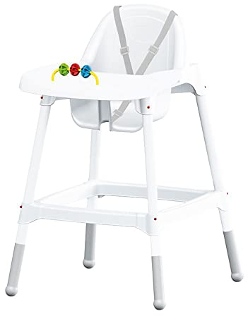 Dolu Weißer Babyhochstuhl mit Spielzeug für Babys ab 6 Monaten