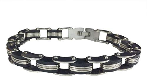 Miniblings Kette Fahrradkette Armband Gliederarmband schwarz Silber M - Modeschmuck Handmade - Damen Mädchen Bettelarmband