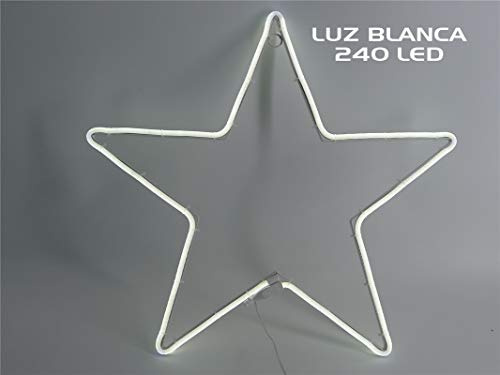 Gerimport Estrella Navidad 240 LED Neon Fijo Blanco frío Exterior 52x50cm