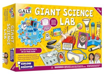 GALT Giant Science Lab – Kids Science Kit with 30 Fun, Hands-On Experiments | Explore & Discover Children's Science Sets – National Curriculum STEM Toys & Educational Toys for 8+ Year Olds